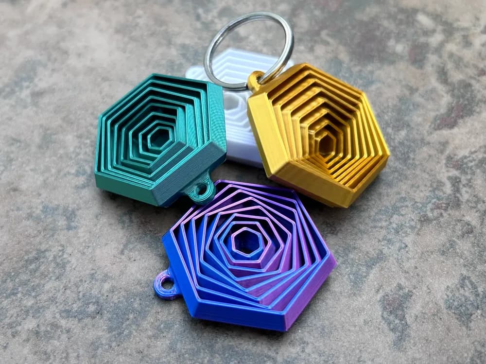 Porte-clés Hexagone Fidget