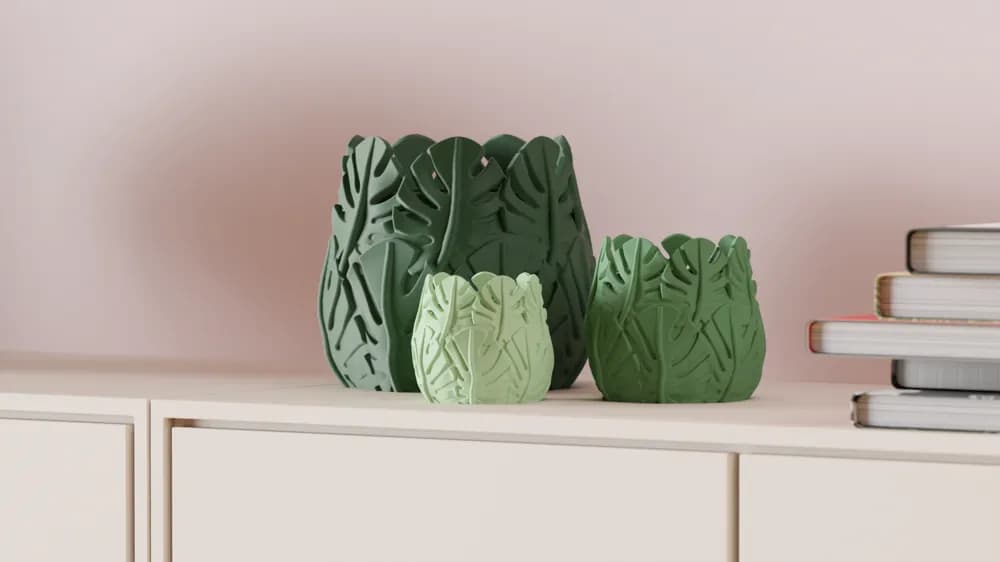 Pot Thème Monstera - Jardinière Feuille - Image 3