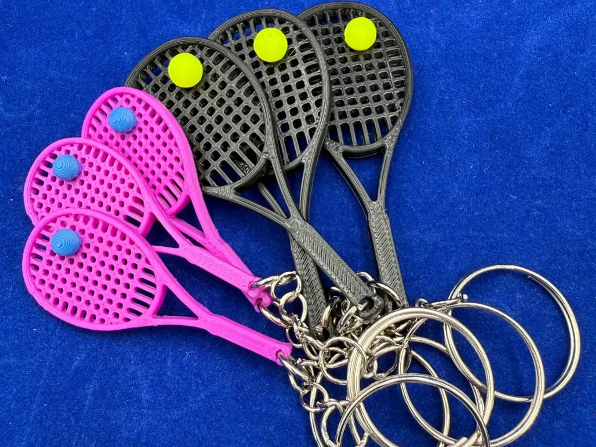 Tennis Raquette Ballon Porte-clés