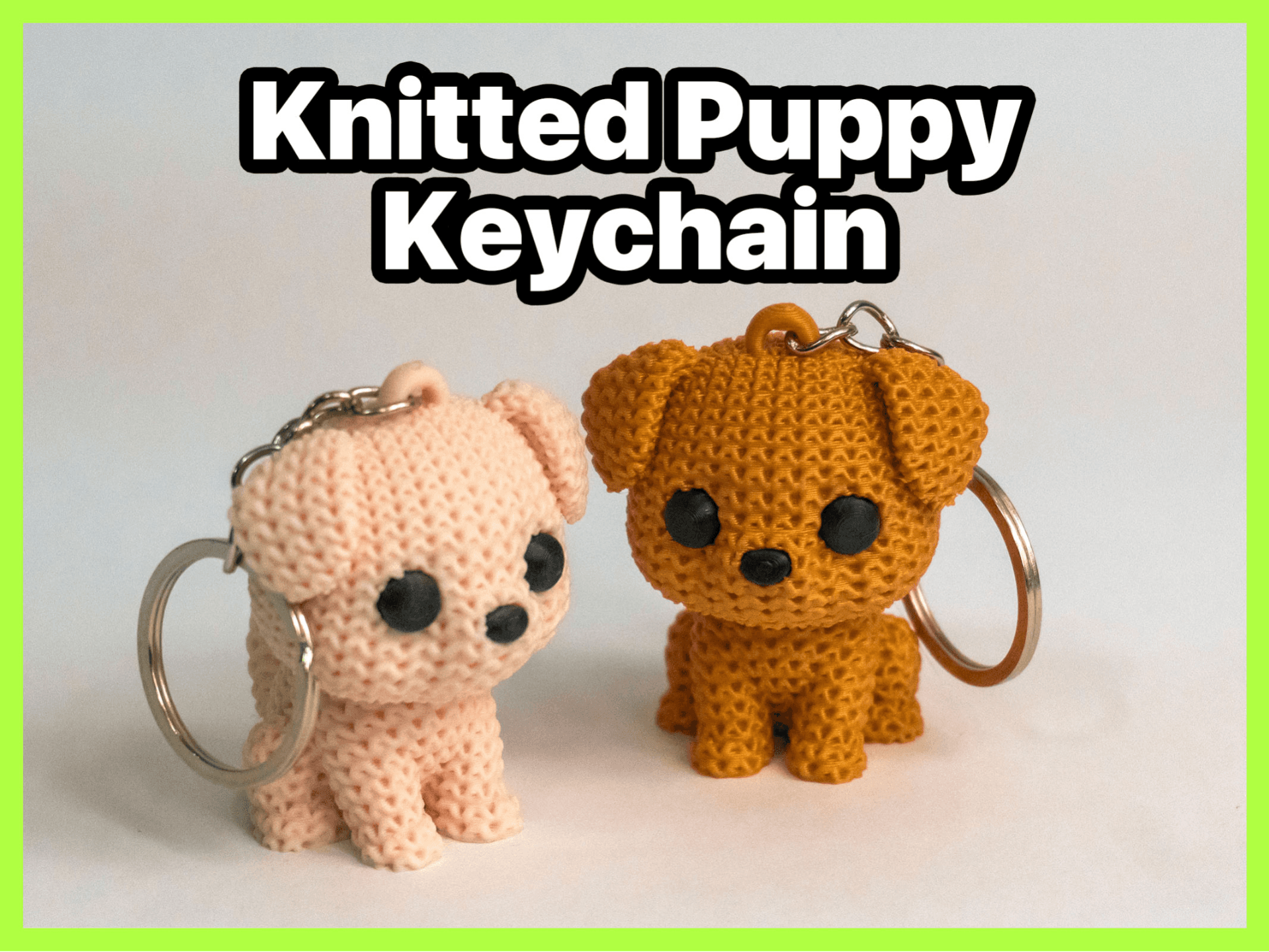 Knitted Puppy Porte-clés - No