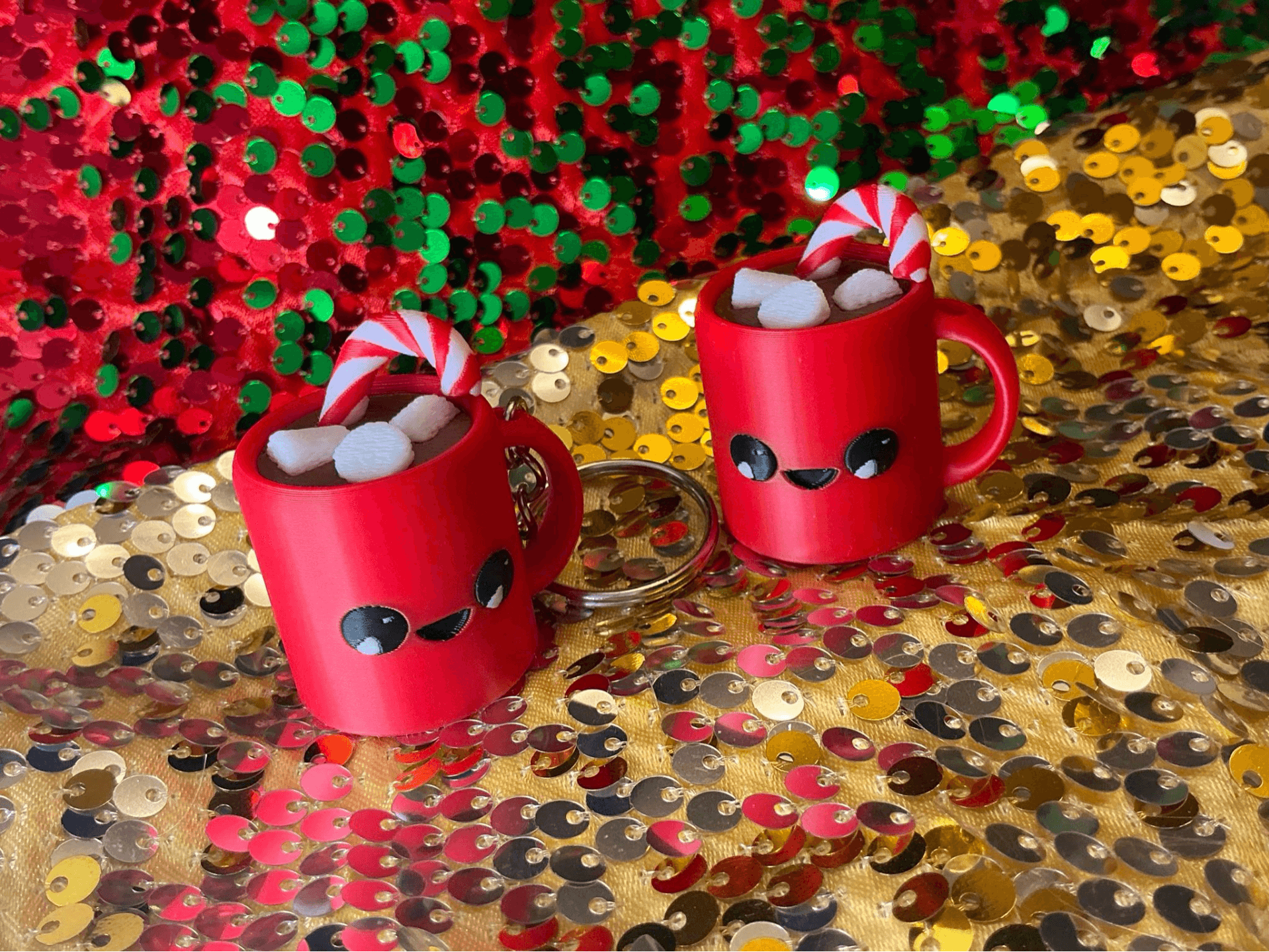 Peppermint Hot Chocolate Keychains Minis