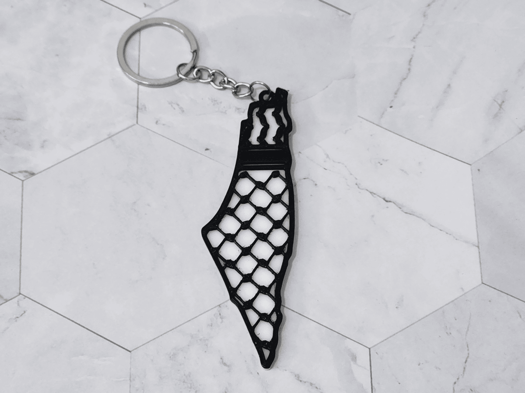 Palestine Carte Keffieh Porte-clés (Watani Series)