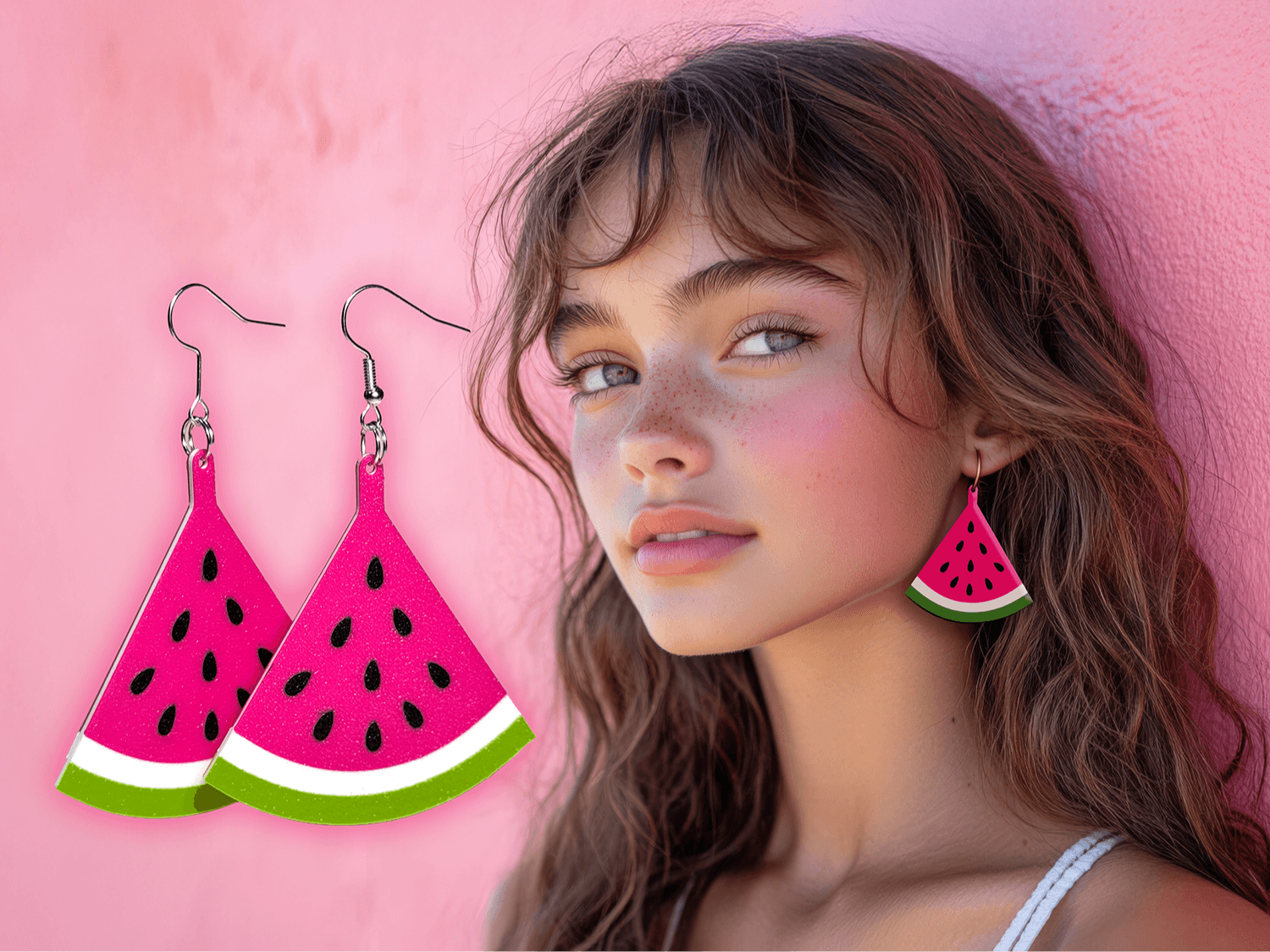 Boucles d'oreilles Pastèque