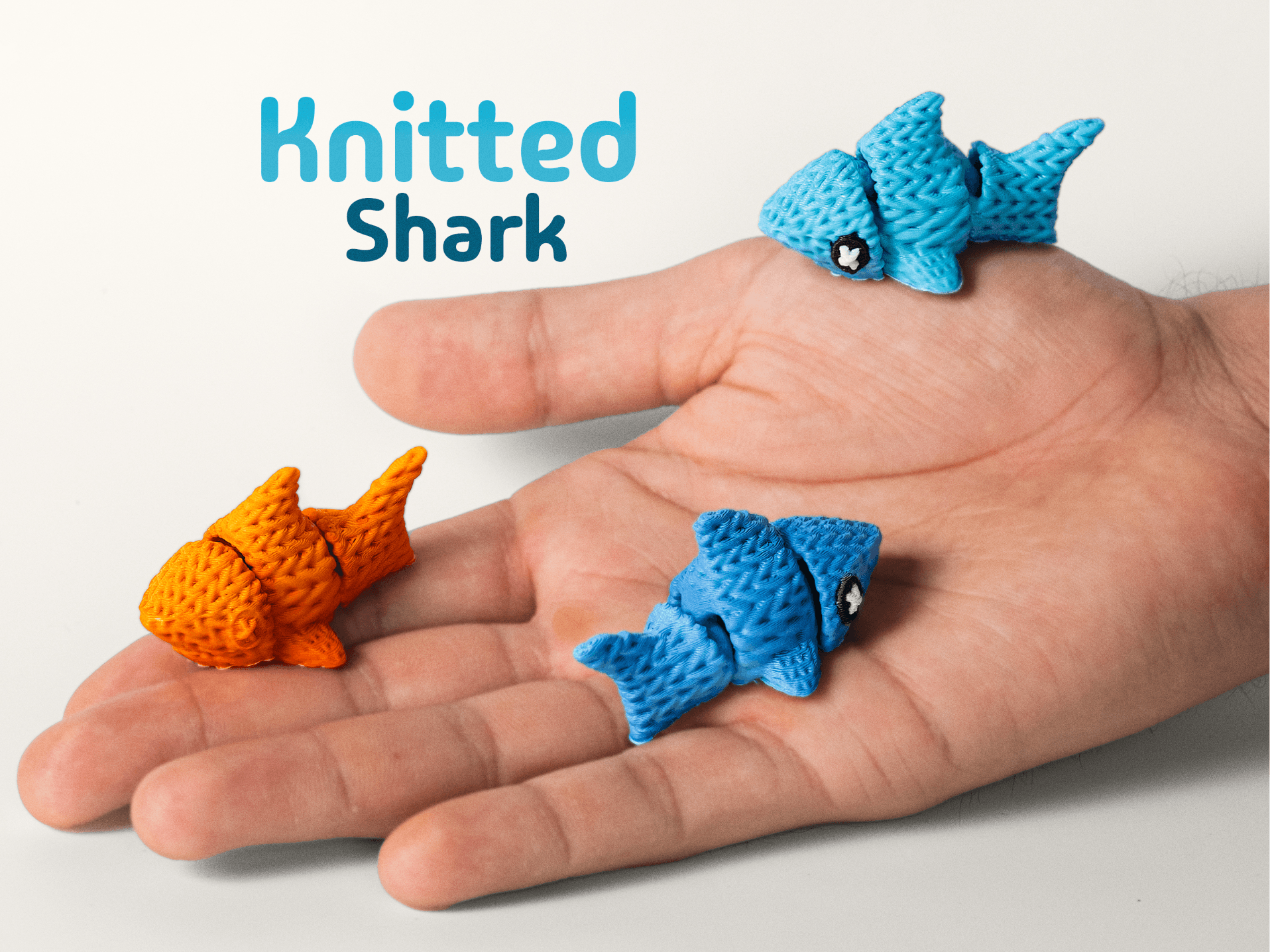 Mini Knitted Requin Articulé Porte-clés