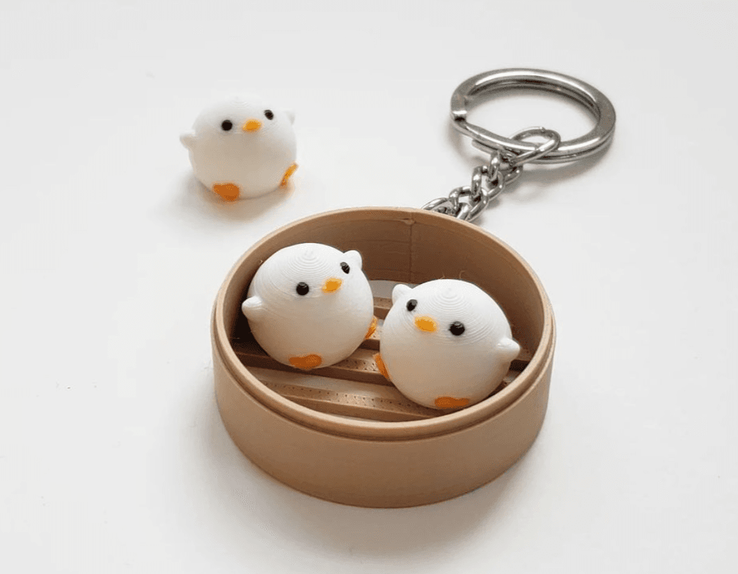Ducky Bun Anti-Anti-stress Porte-clés Dim Sum