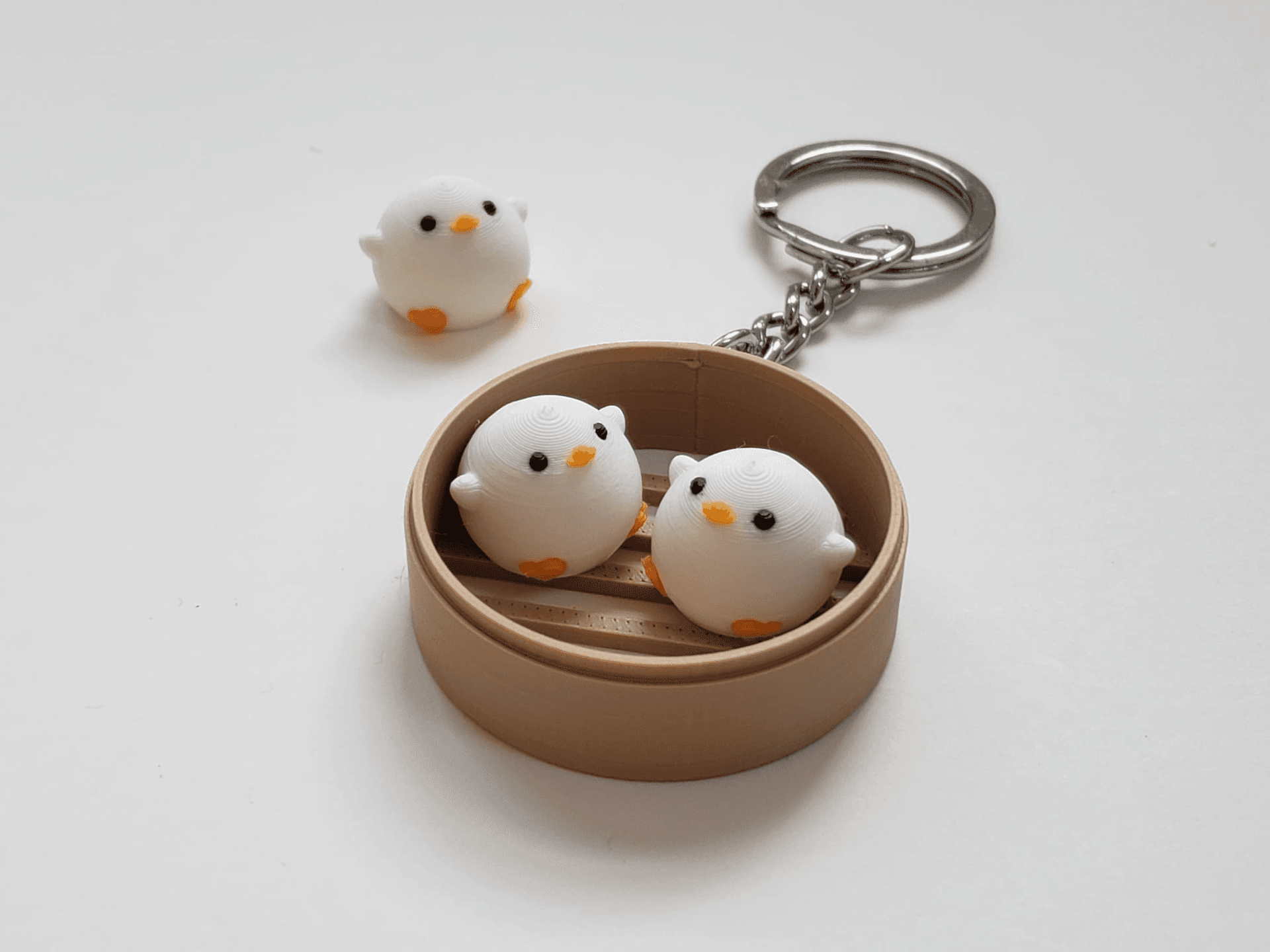 Ducky Bun Anti-Anti-stress Porte-clés Dim Sum - Image 5